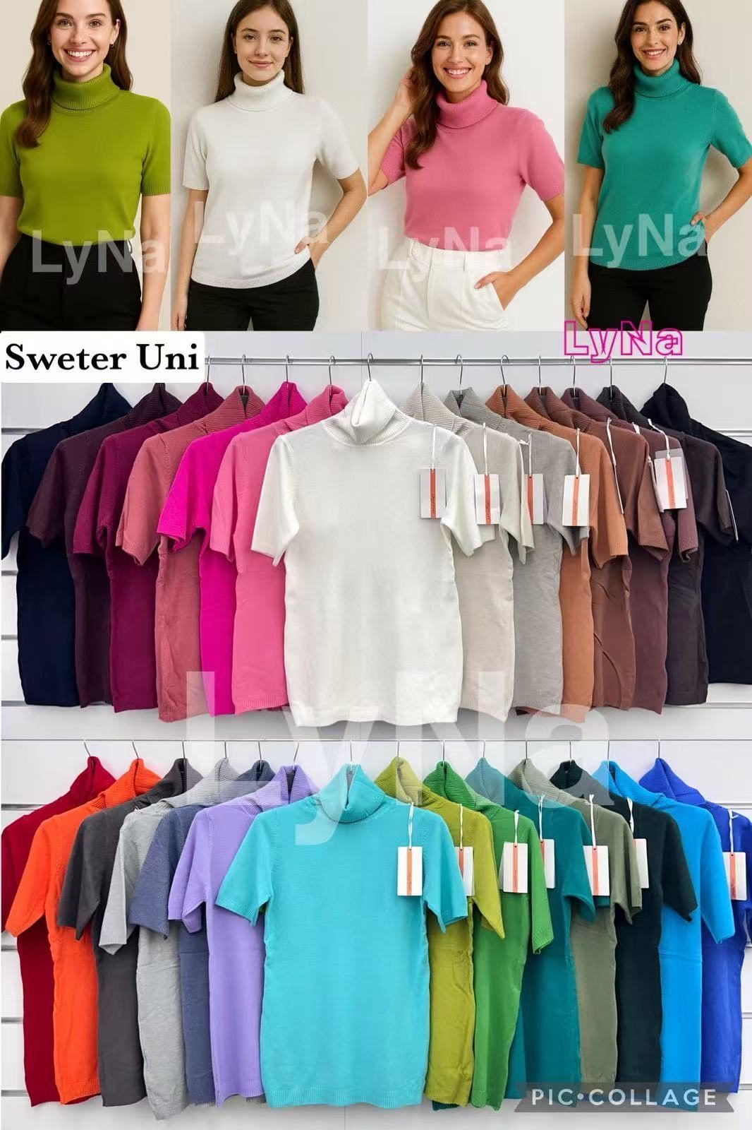 Swetry Damskie wloskie _size uni_ paczka 6szt_ mix kolor 7022027