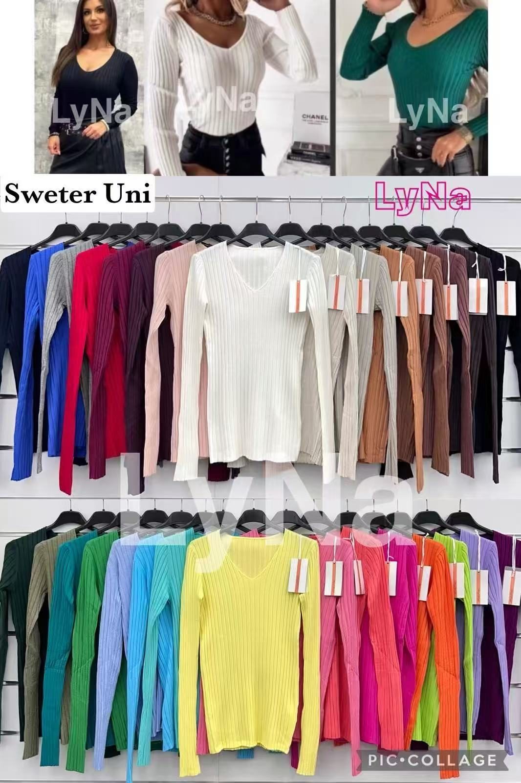Swetry Damskie wloskie _size uni_ paczka 6szt_ mix kolor 7022029