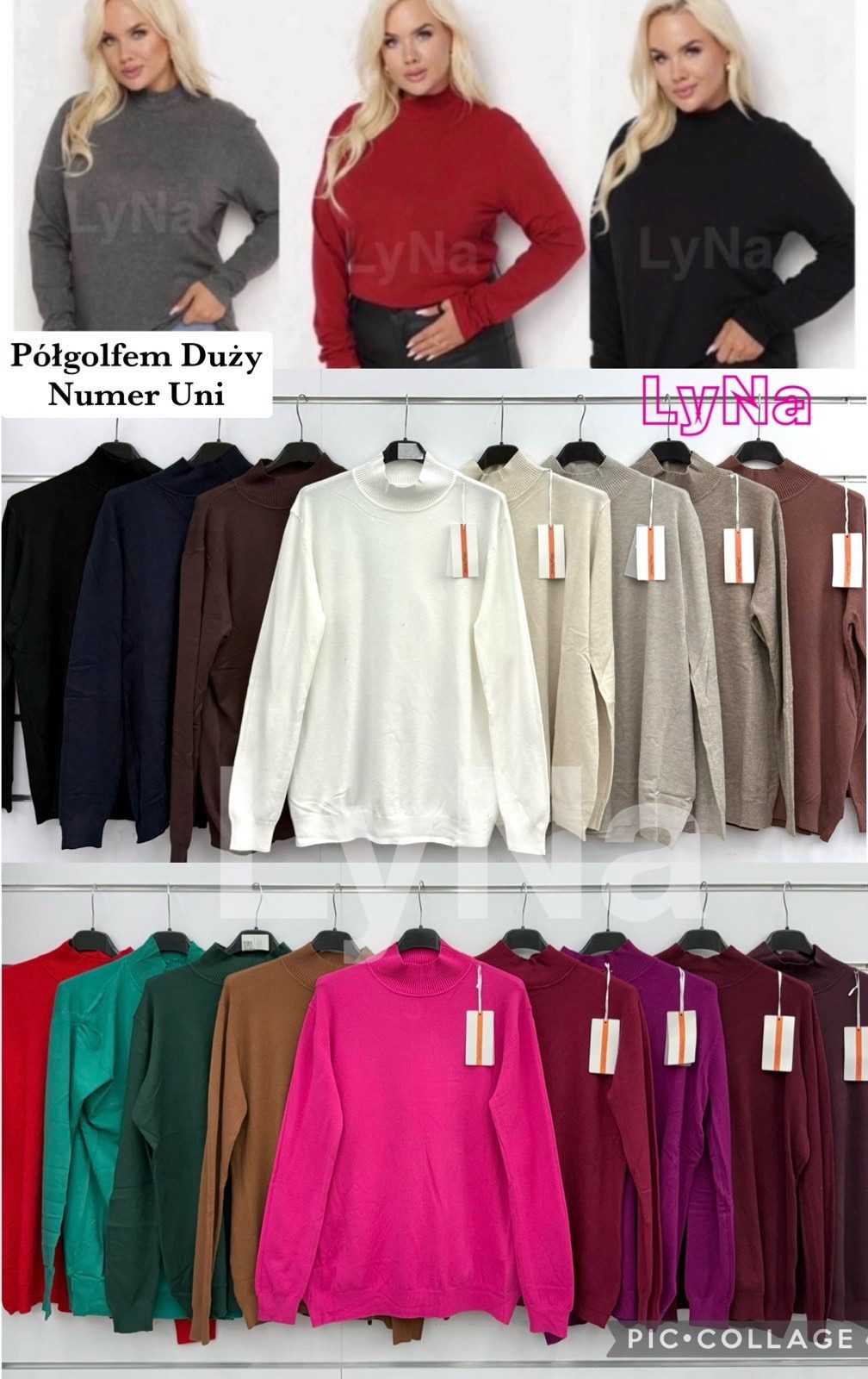 Swetry Damskie wloskie _size uni_ paczka 6szt_ mix kolor 7022030