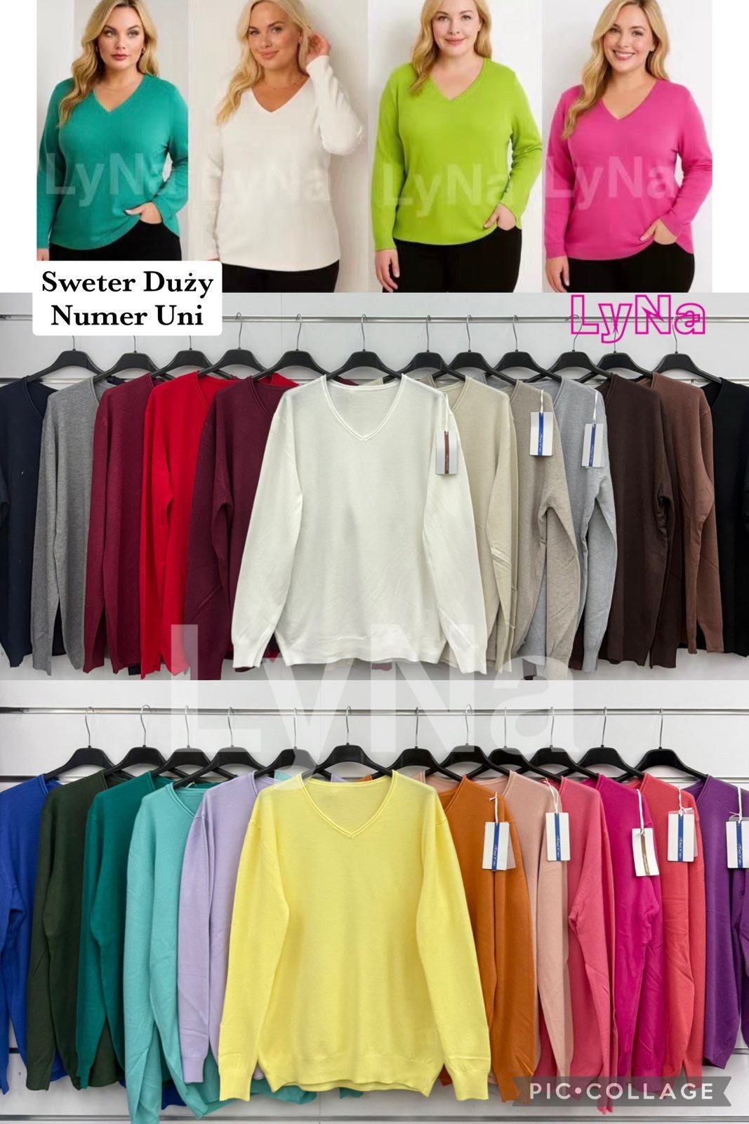 Swetry Damskie wloskie _size uni_ paczka 6szt_ mix kolor 7022031
