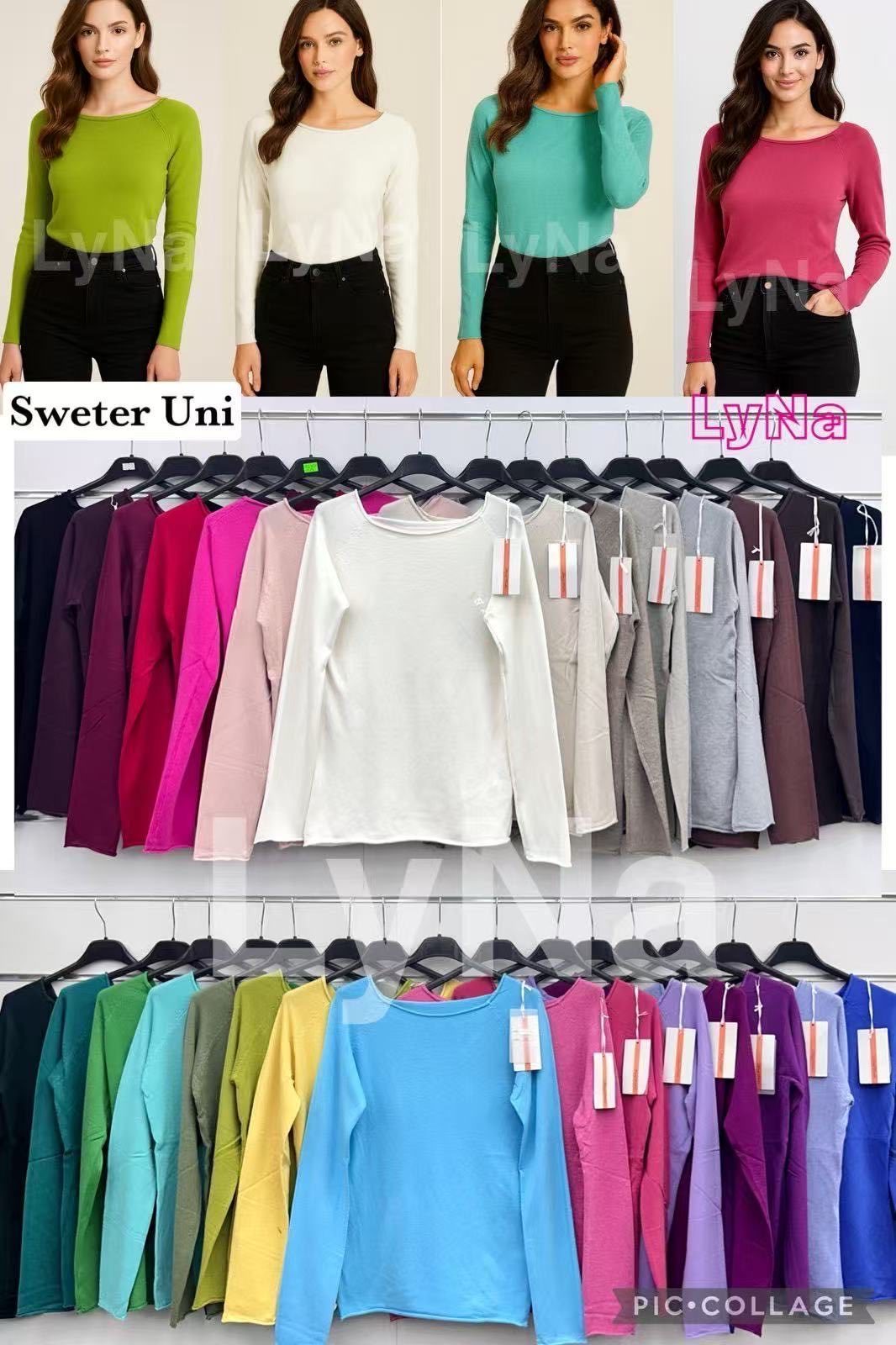 Swetry Damskie wloskie _size uni_ paczka 6szt_ mix kolor 7022037