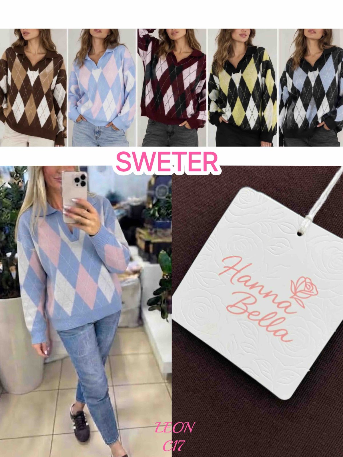 Swetry Damskie _size uni_ paczka 6szt_ mix kolor 7021931