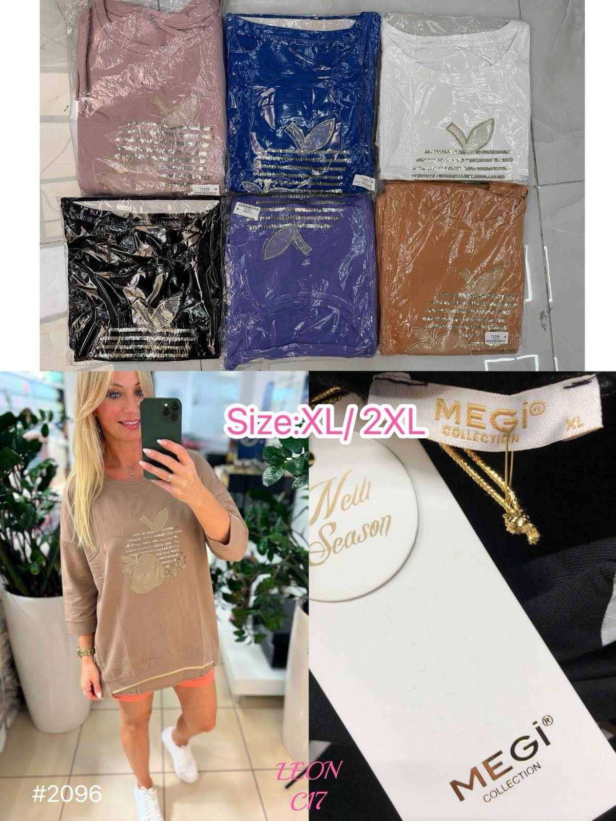 Bluzki Damskie TURECKA _size xl-2xl_ paczka 6szt_ mix kolor 7021953