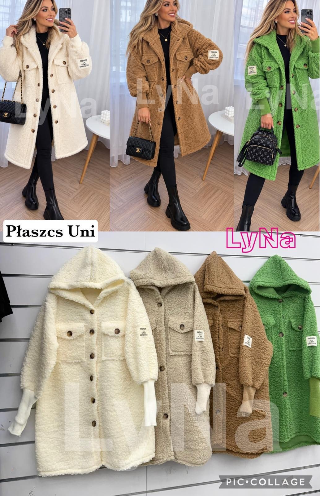 Płaszcz Damskie wloskie _size uni_ paczka 6szt_ mix kolor 7022020