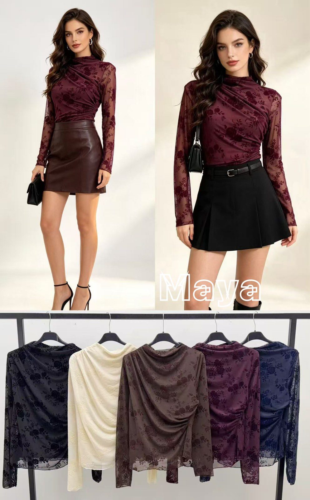 Bluzki Damskie wloskie _size uni_ paczka 6szt_ mix kolor 9054465