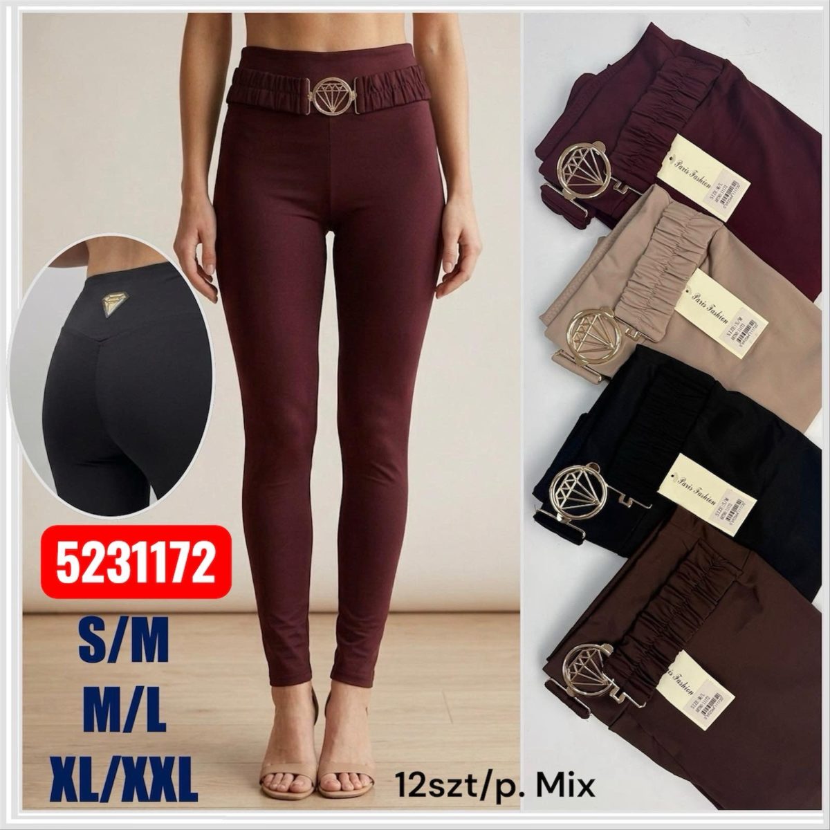 Legginsy/Getry DAMSKA _size s-2xl_paczka 12 szt_mixkolor 9054484