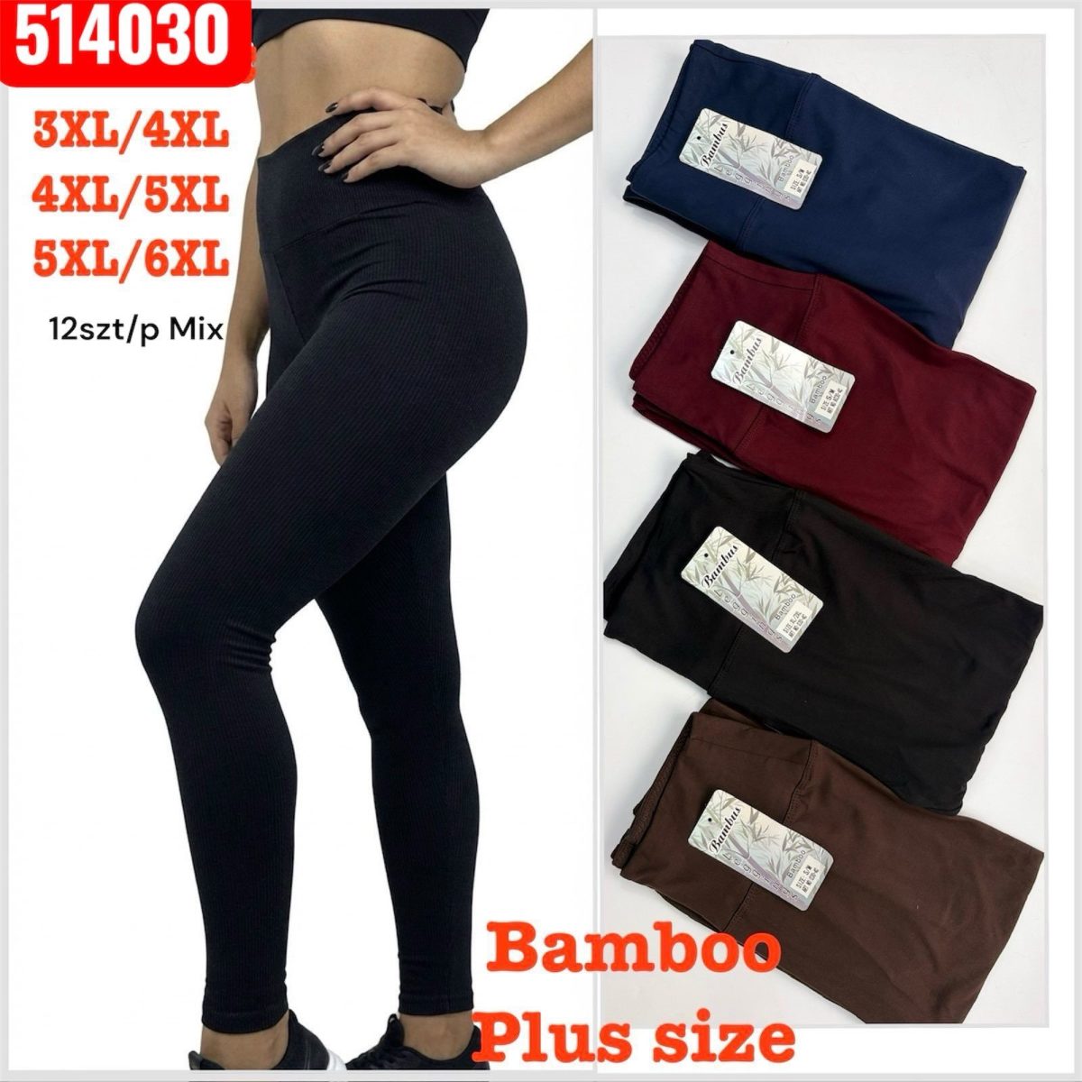 Legginsy/Getry DAMSKA _size 3-6xl_paczka 12 szt_mixkolor 9054491