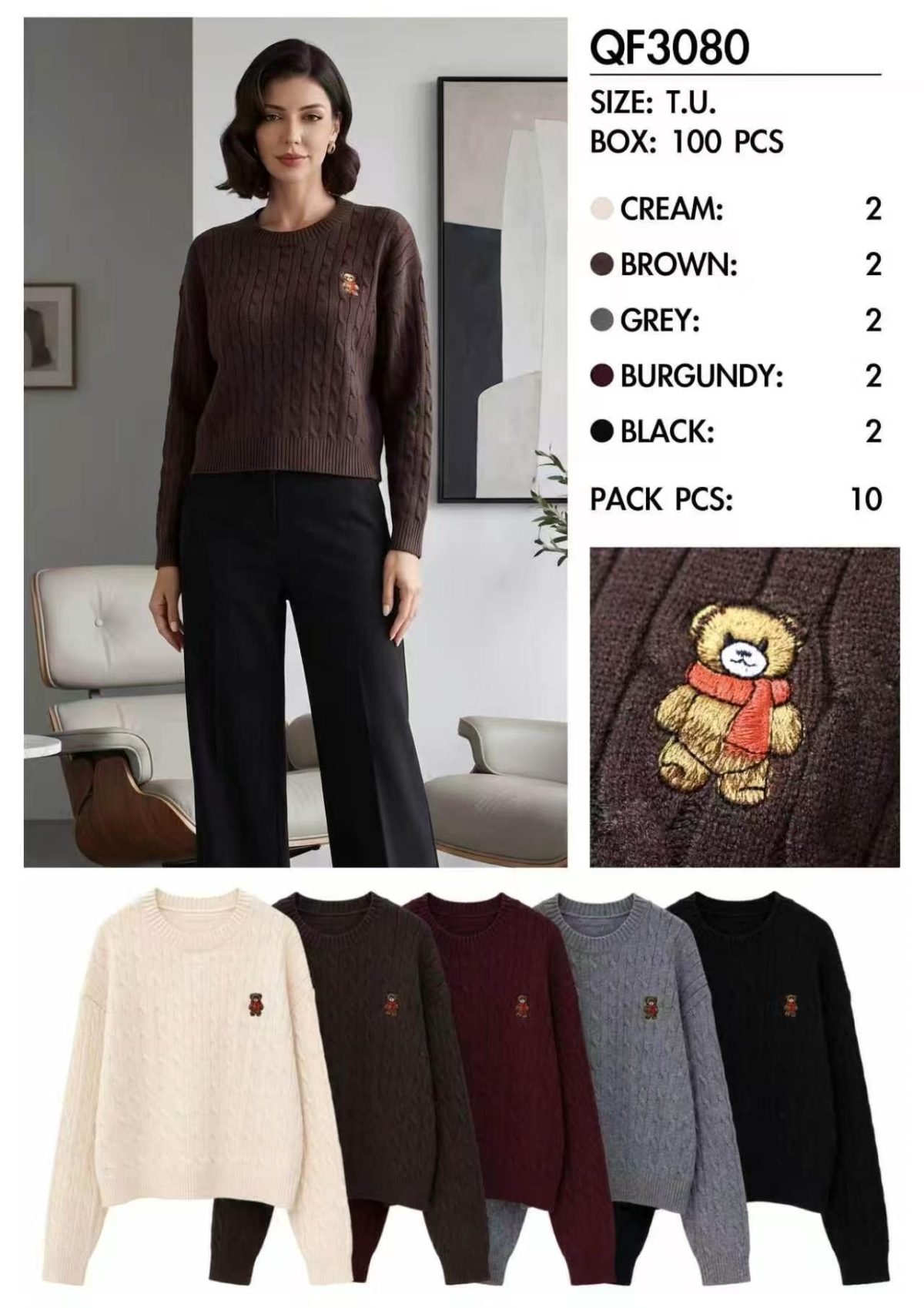 Swetry Damskie wloskie _size uni_ paczka 10szt_ mix kolor 7569175