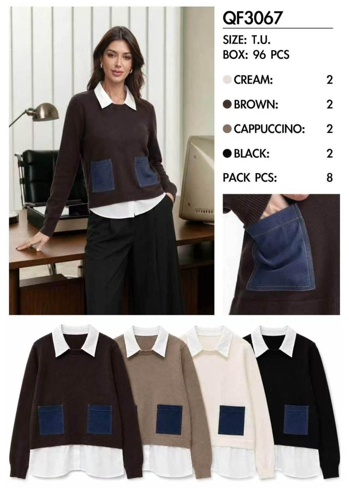 Swetry Damskie wloskie _size uni_ paczka 10szt_ mix kolor 7569176
