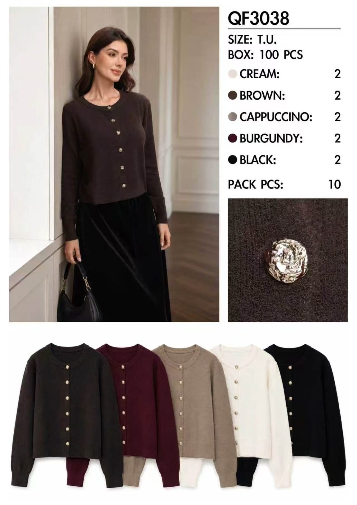 Swetry Damskie wloskie _size uni_ paczka 10szt_ mix kolor 7569180