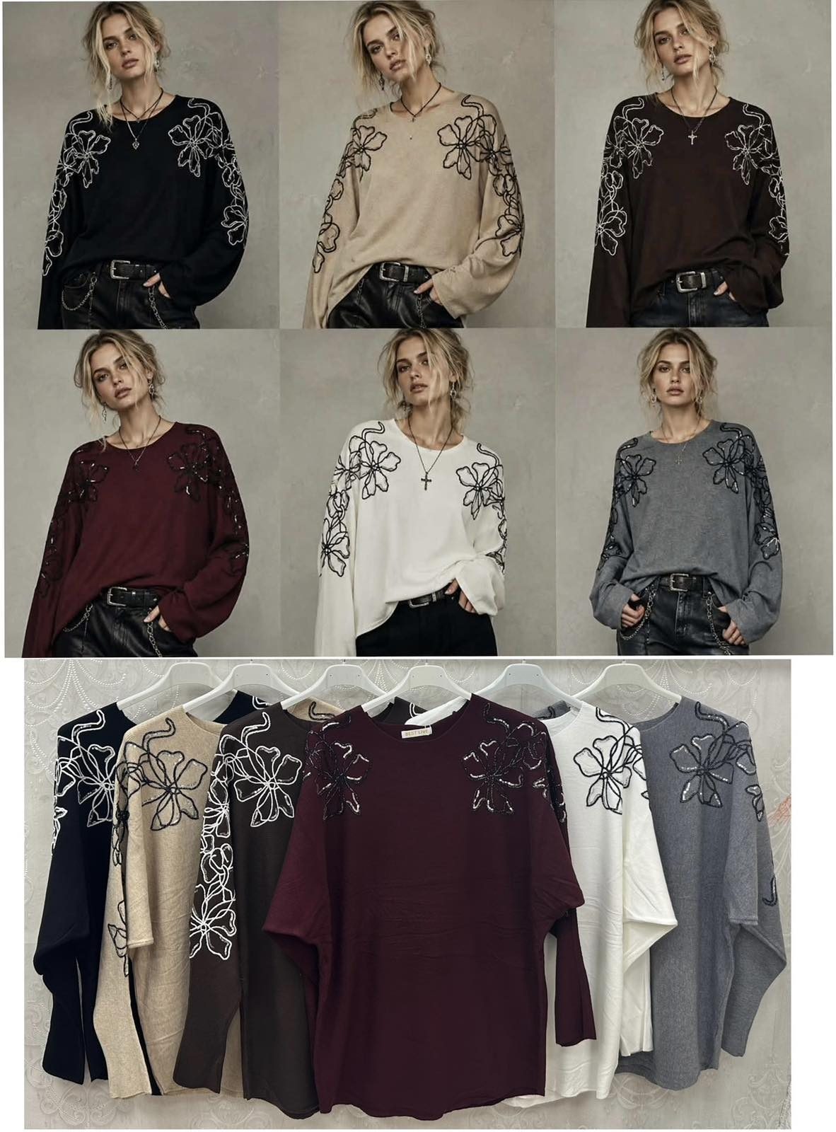 Swetry Damskie wloskie _size uni_ paczka 12szt_ mix kolor 7569192