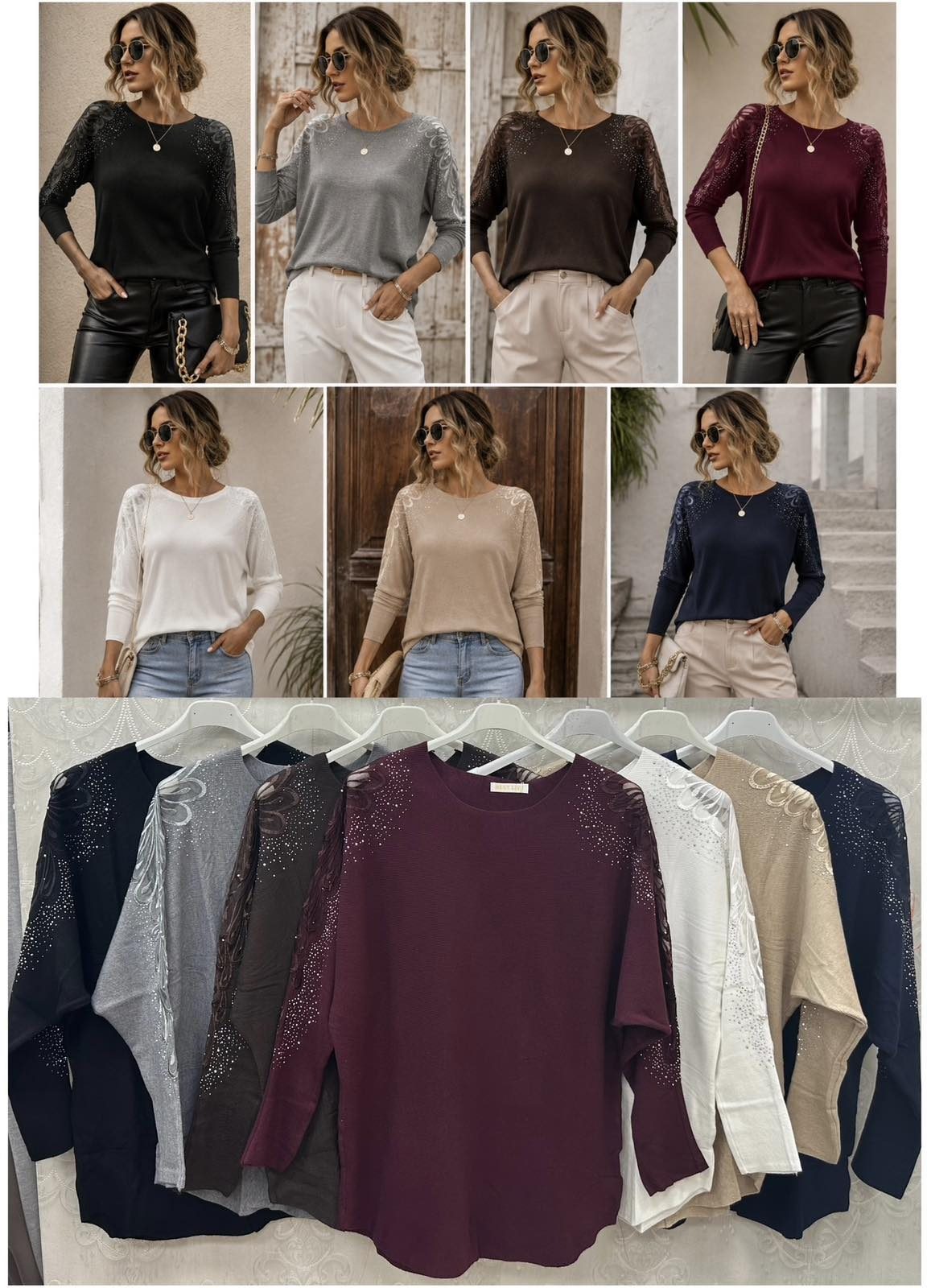 Swetry Damskie wloskie _size uni_ paczka 12szt_ mix kolor 7569194