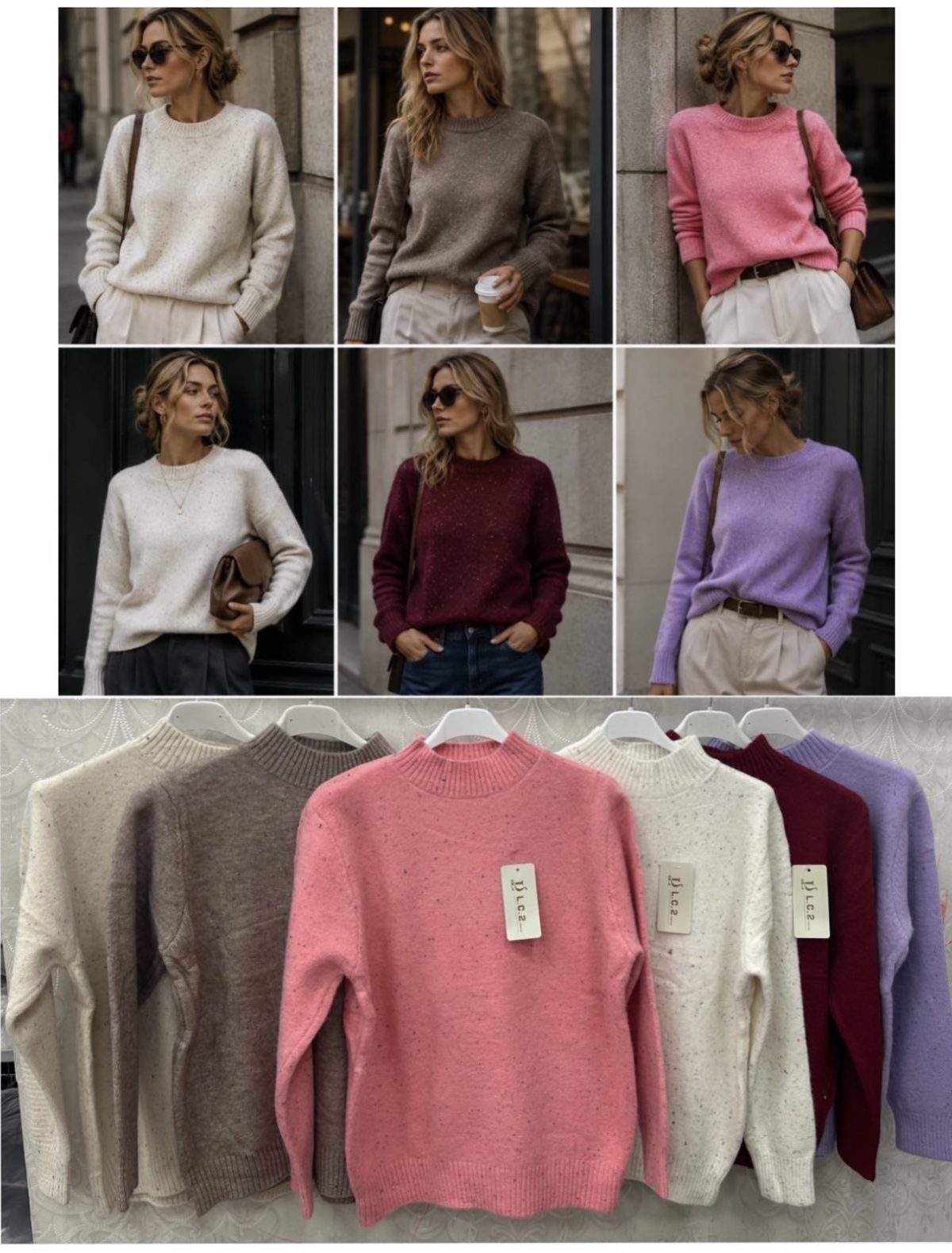 Swetry Damskie wloskie _size uni_ paczka 12szt_ mix kolor 7569214