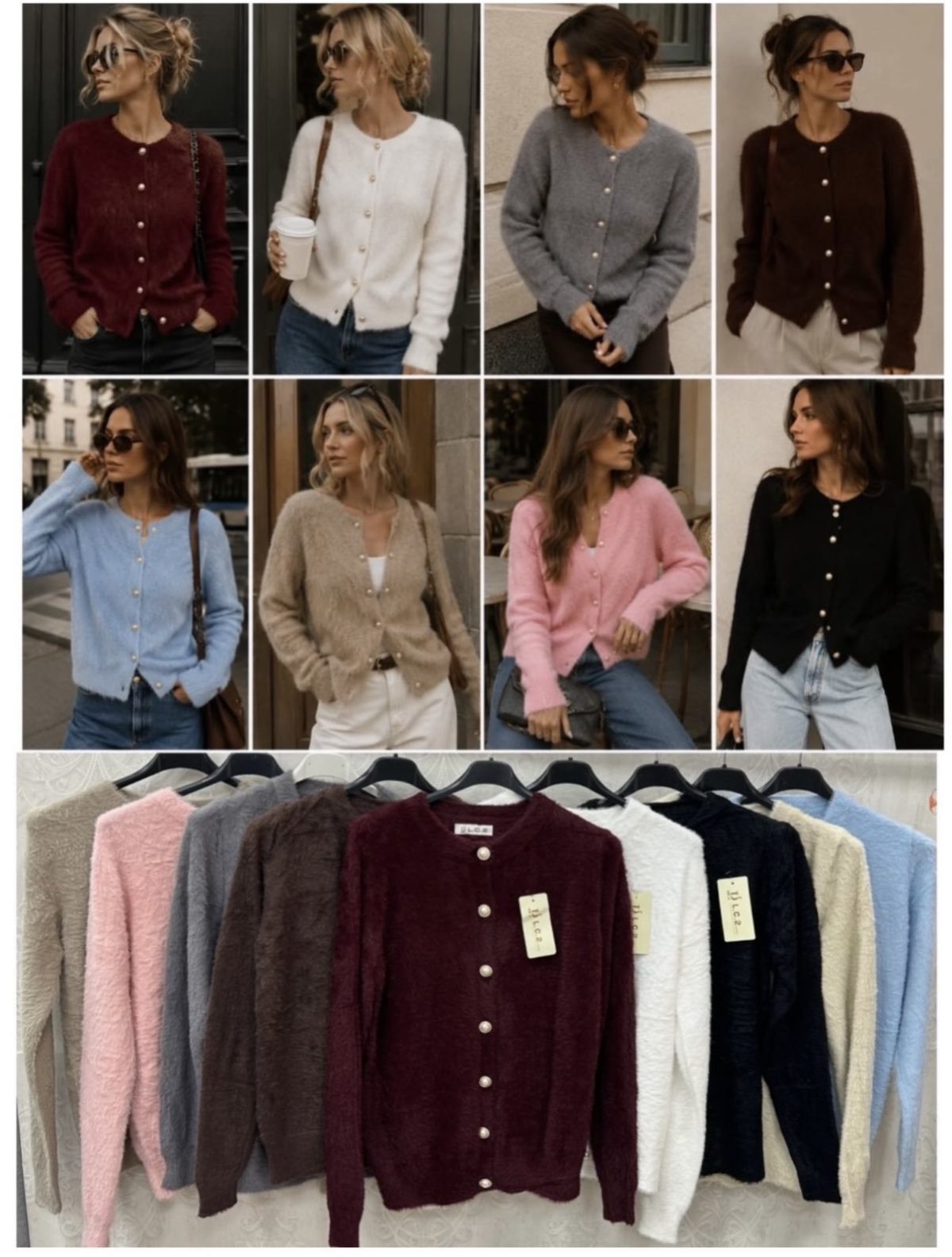 Swetry Damskie wloskie _size uni_ paczka 12szt_ mix kolor 7569225