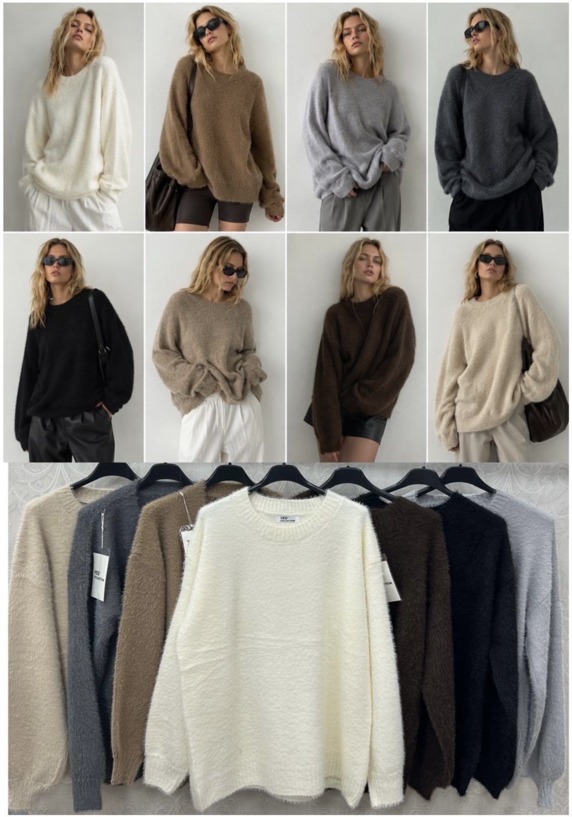 Swetry Damskie wloskie _size uni_ paczka 12szt_ mix kolor 7569228