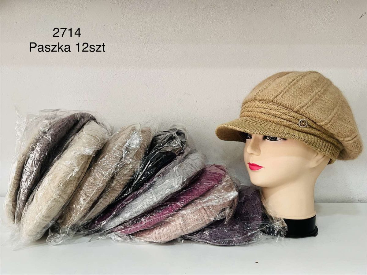 Czapki Damskie_ paczka 12szt _mix kolor 9854314