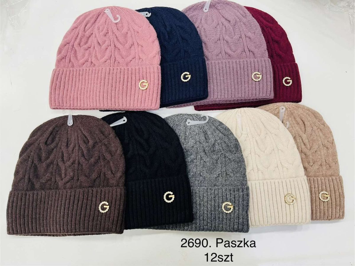 Czapki Damskie_ paczka 12szt _mix kolor 9854322
