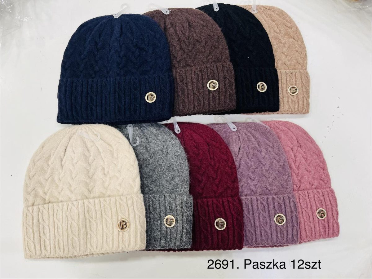 Czapki Damskie_ paczka 12szt _mix kolor 9854325