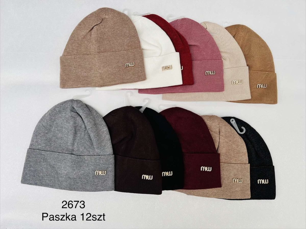 Czapki Damskie_ paczka 12szt _mix kolor 9854355