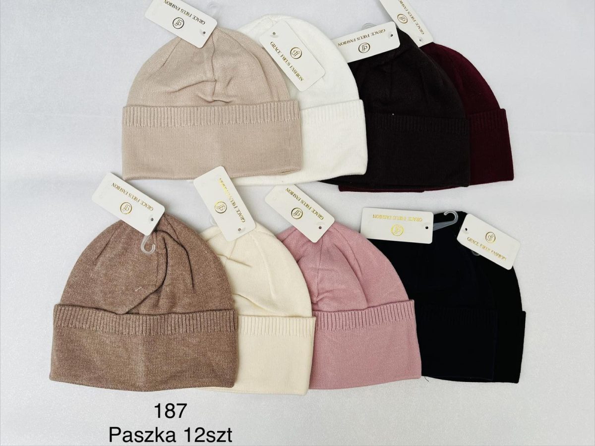 Czapki Damskie_ paczka 12szt _mix kolor 9854358