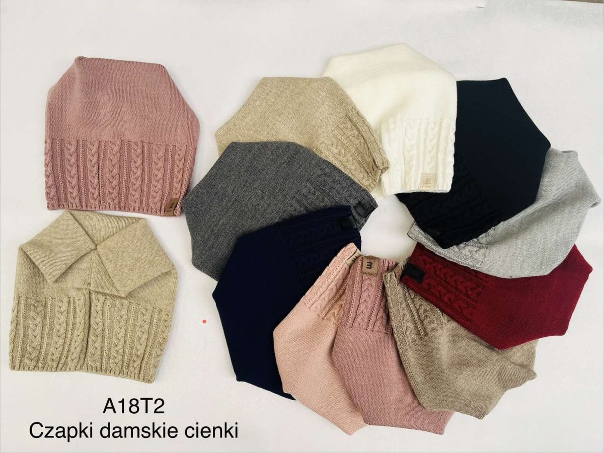 Czapki Damskie_ paczka 12szt _mix kolor 9854363