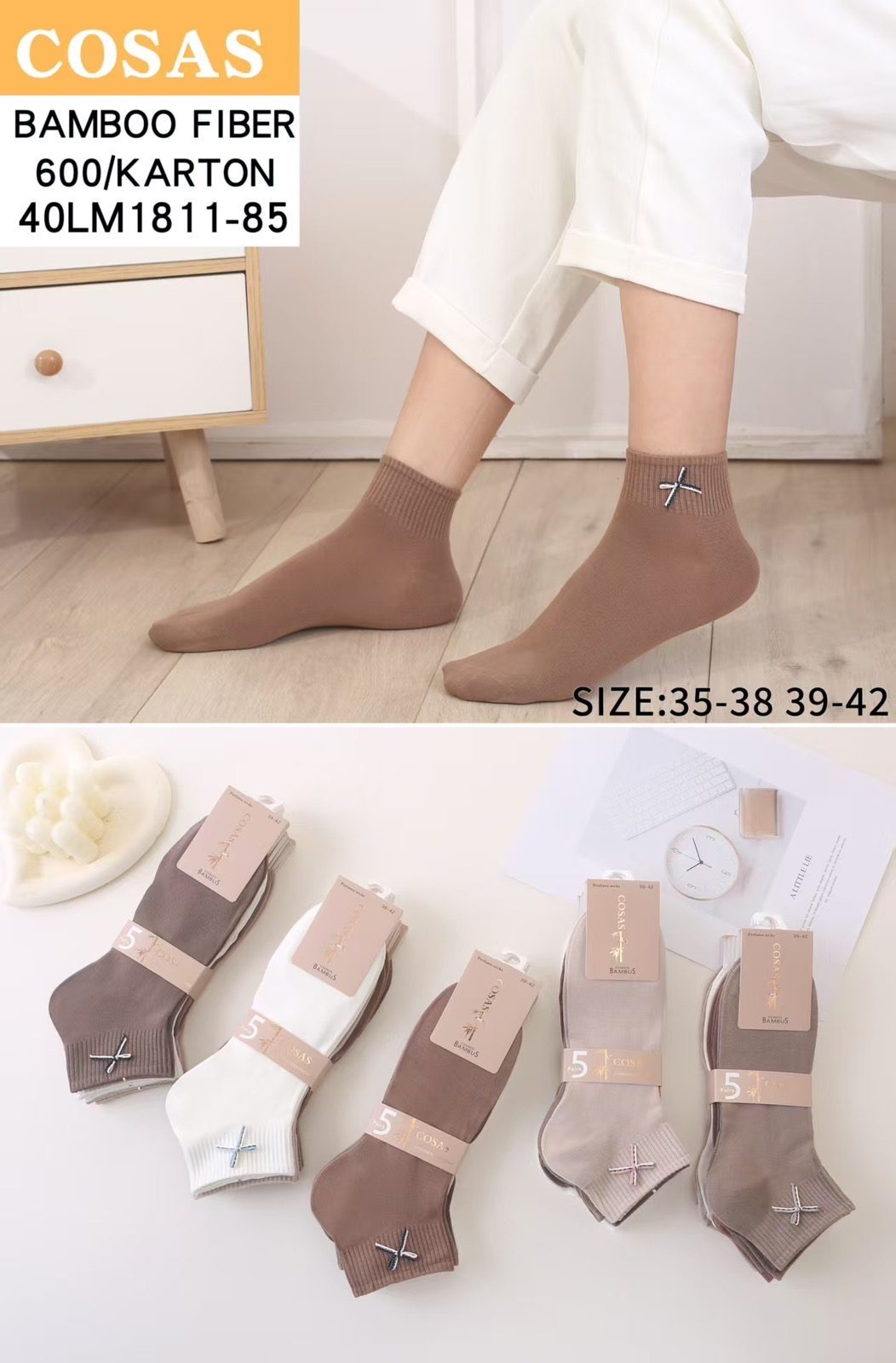 Skarpety DAMSKA.SIZE: 35-42_( 40PAR/PACZKA) KOLOR JAK NA ZDZIĘCIU 2364713