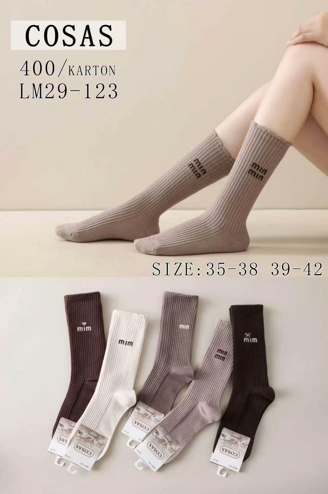Skarpety DAMSKA.SIZE: 35-42_( 40PAR/PACZKA) KOLOR JAK NA ZDZIĘCIU 2364781