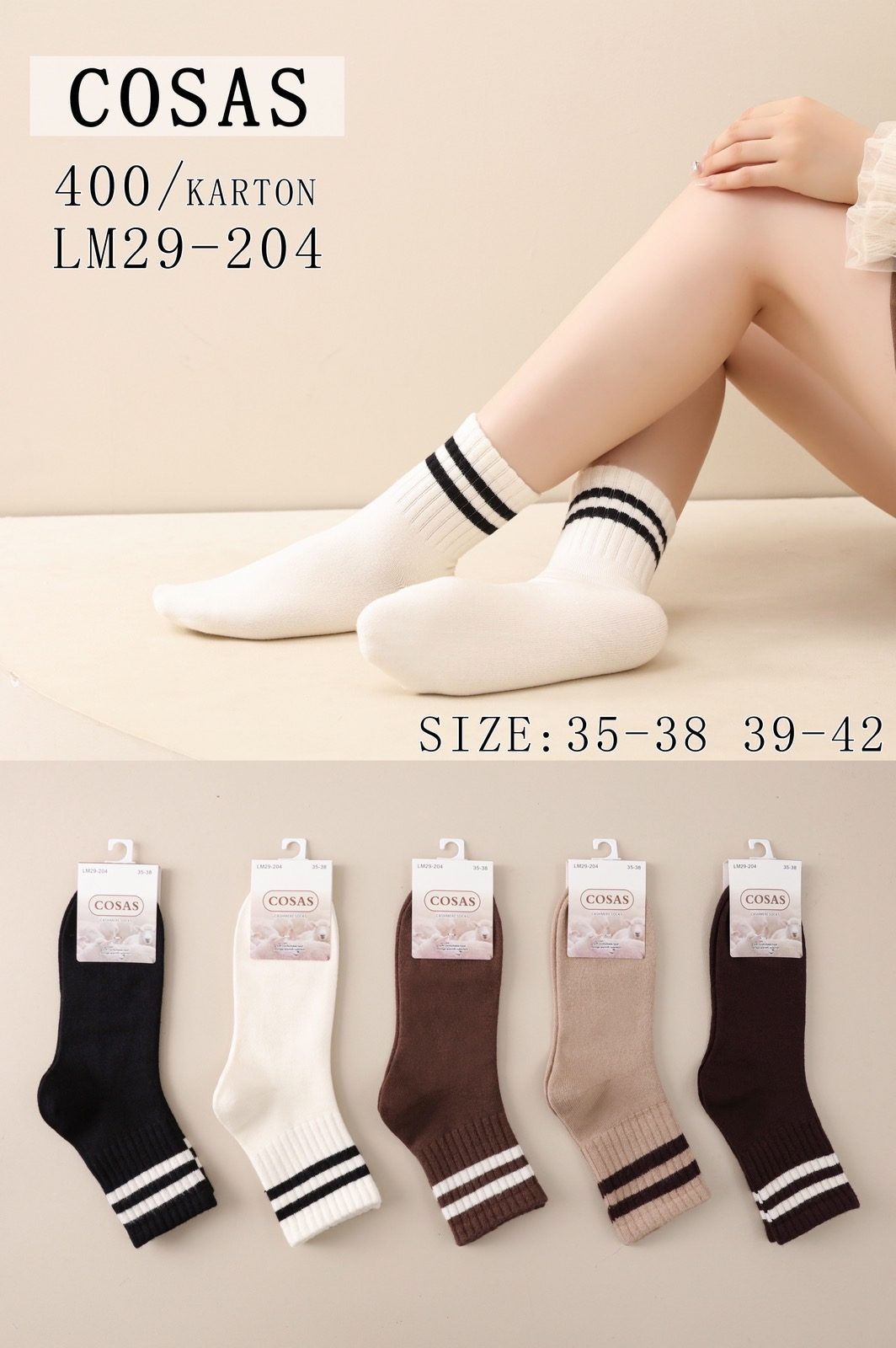 Skarpety DAMSKA.SIZE: 35-42_( 40PAR/PACZKA) KOLOR JAK NA ZDZIĘCIU 6102405