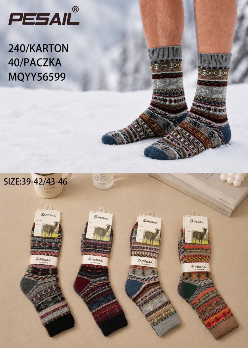 Skarpety MĘSKA.SIZE: 40-46_( 40PAR/PACZKA) KOLOR JAK NA ZDZIĘCIU 6102442