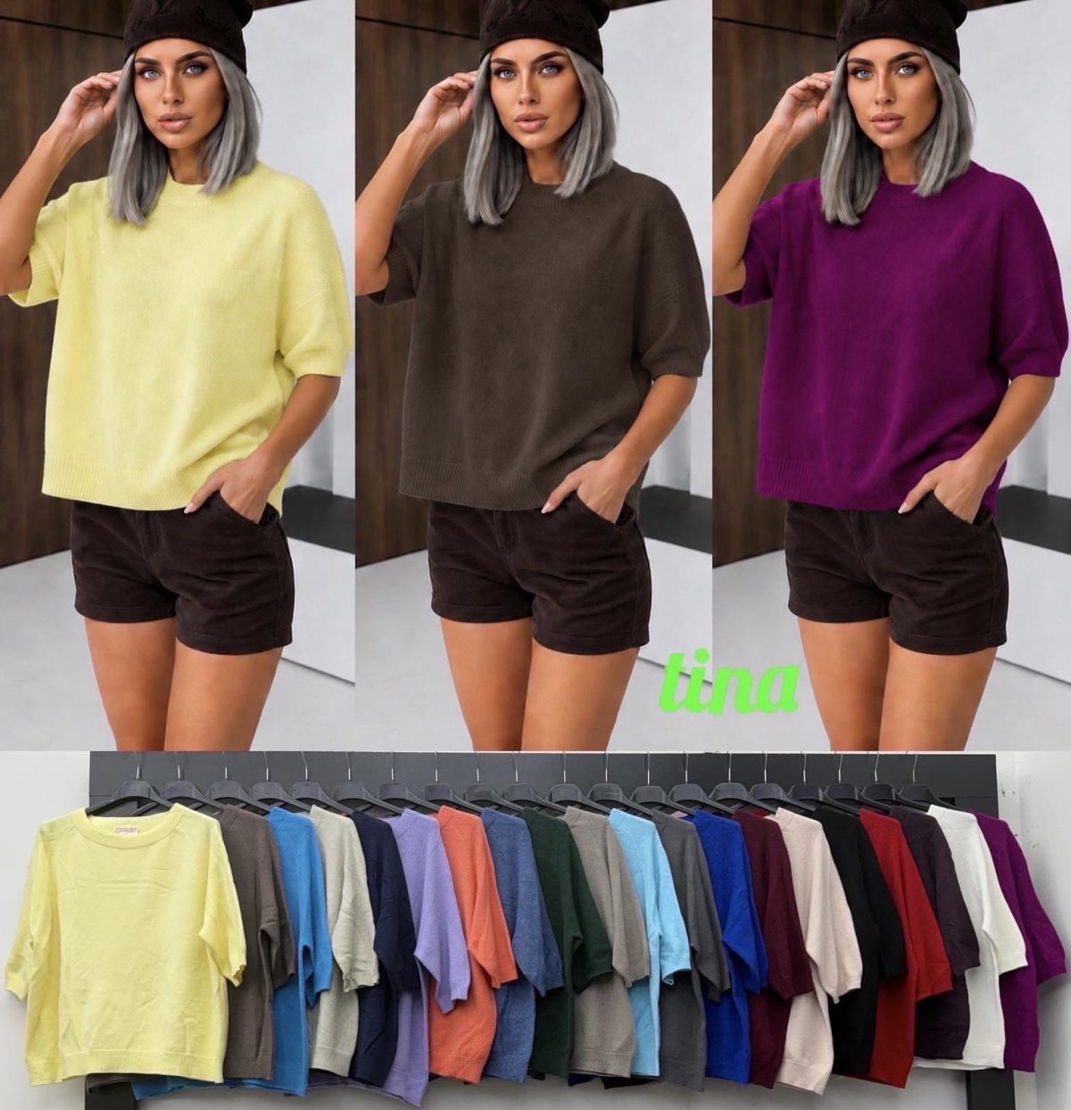 Swetry Damskie wloskie_size uni_paczka 6szt_mix kolor 6102601
