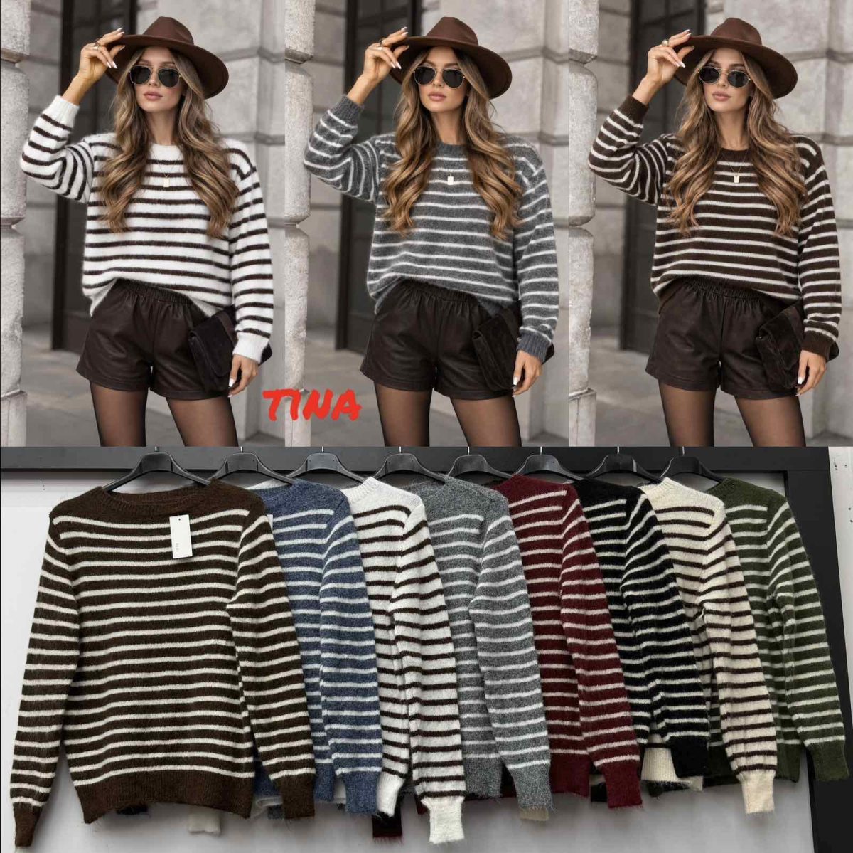 Swetry Damskie wloskie_size uni_paczka 6szt_mix kolor 6102622