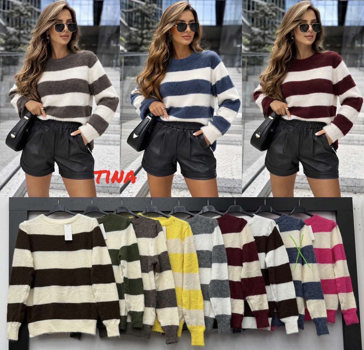 Swetry Damskie wloskie_size uni_paczka 6szt_mix kolor 6102627