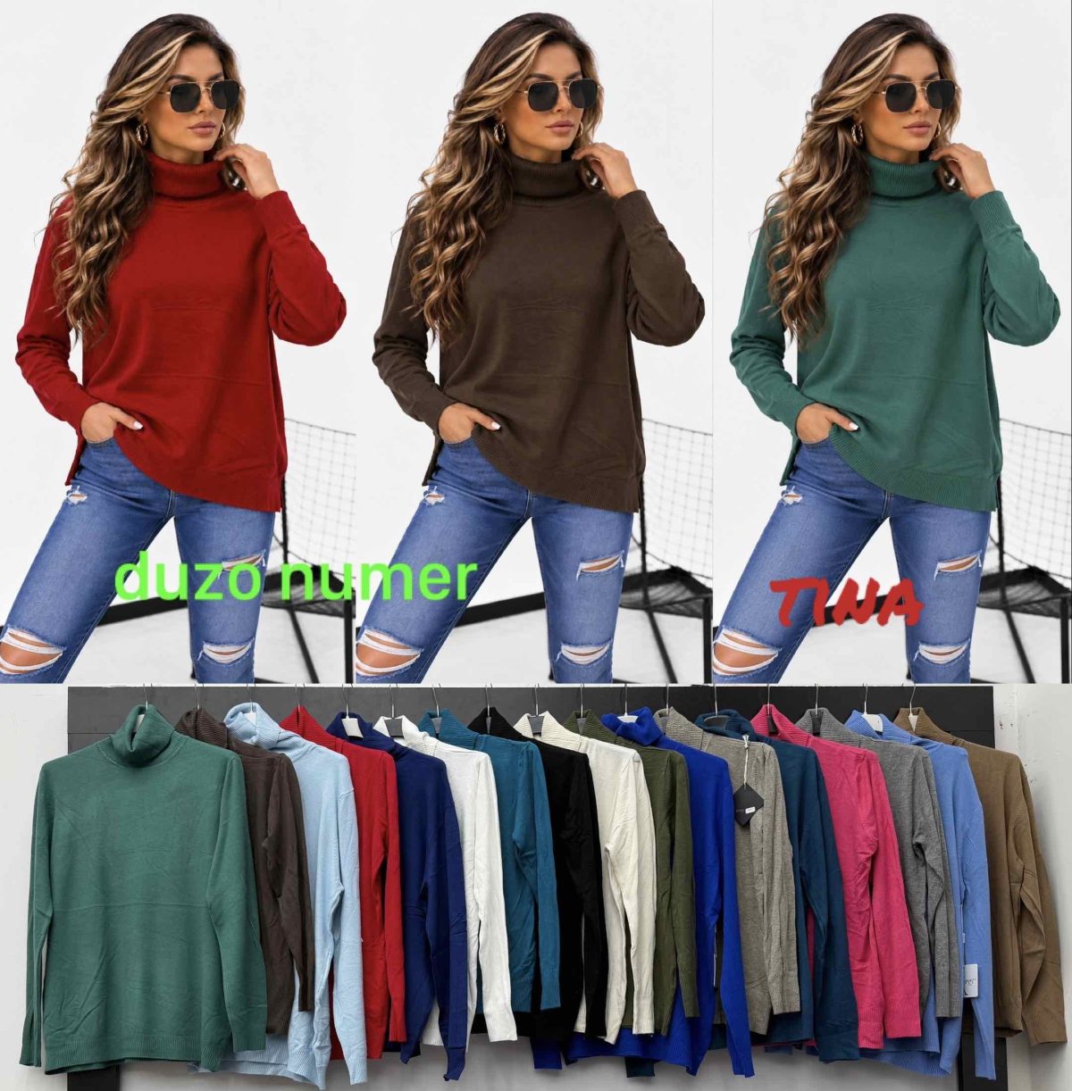 Swetry Damskie wloskie_size uni_paczka 6szt_mix kolor 6102631