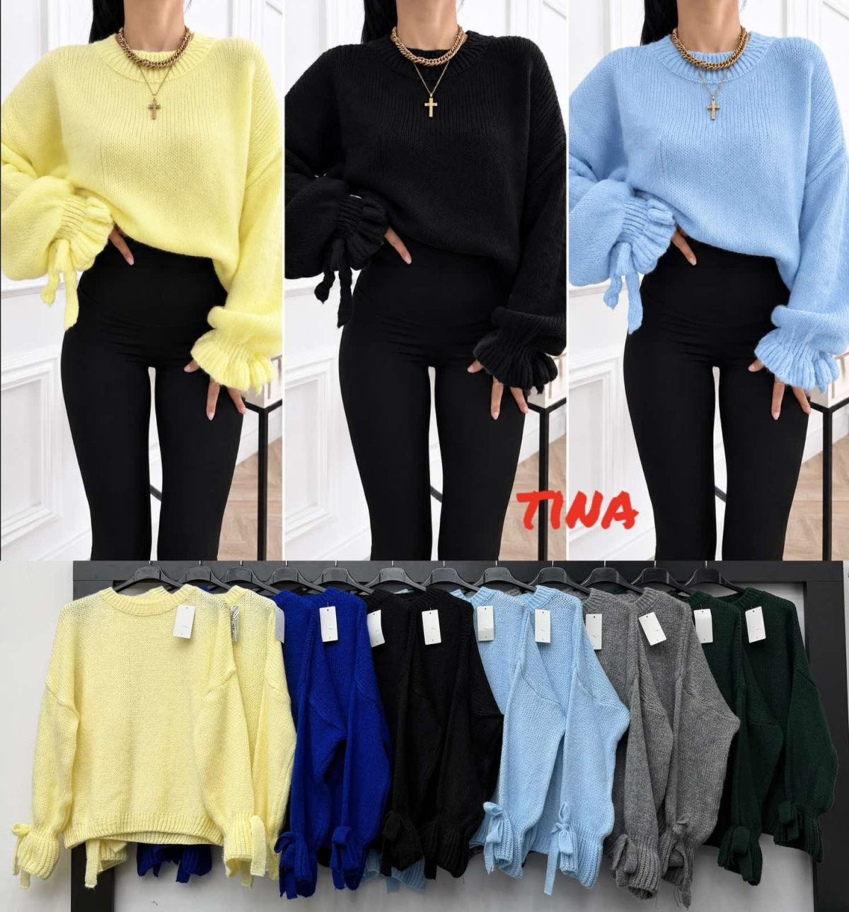 Swetry Damskie wloskie_size uni_paczka 6szt_mix kolor 6102632