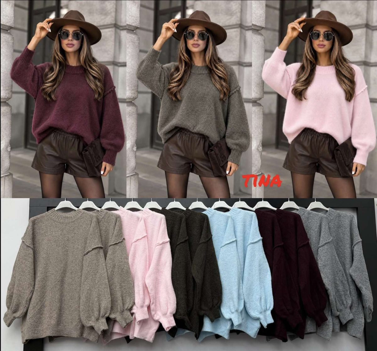 Swetry Damskie wloskie_size uni_paczka 6szt_mix kolor 6102637