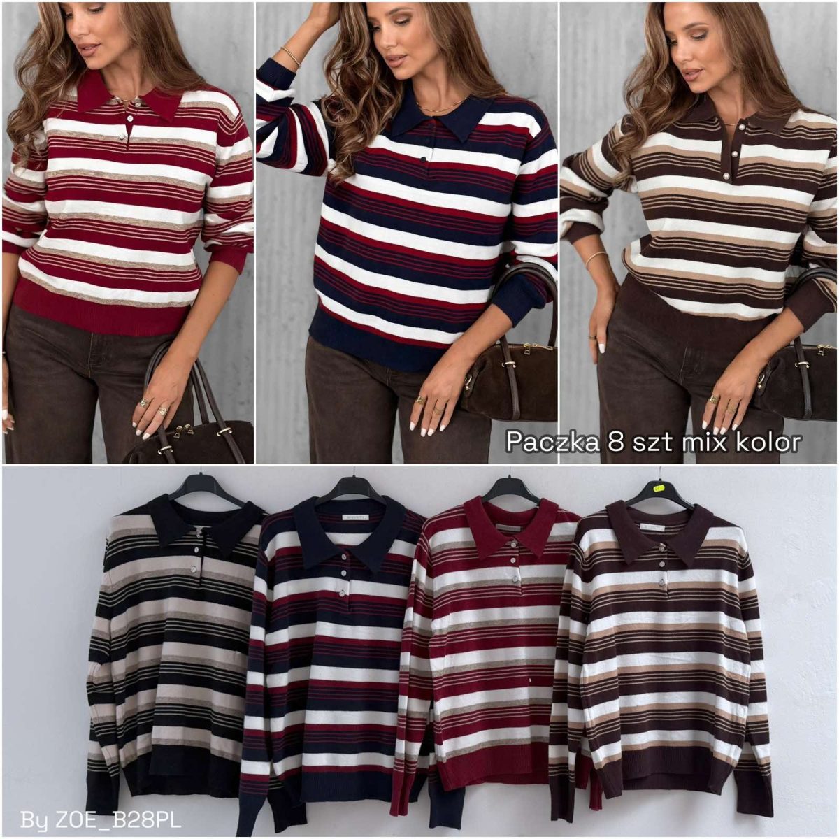 Swetry damskie POLSKA _ Size uni_paczka 8szt_mix kolor 6102647