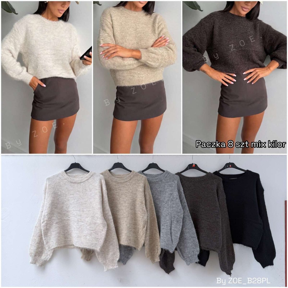 Swetry damskie POLSKA _ Size uni_paczka 8szt_mix kolor 6102657