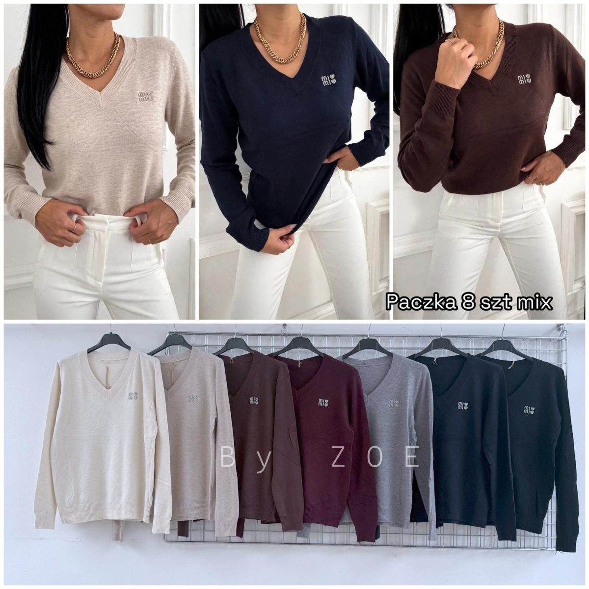 Swetry damskie POLSKA _ Size uni_paczka 8szt_mix kolor 6102674
