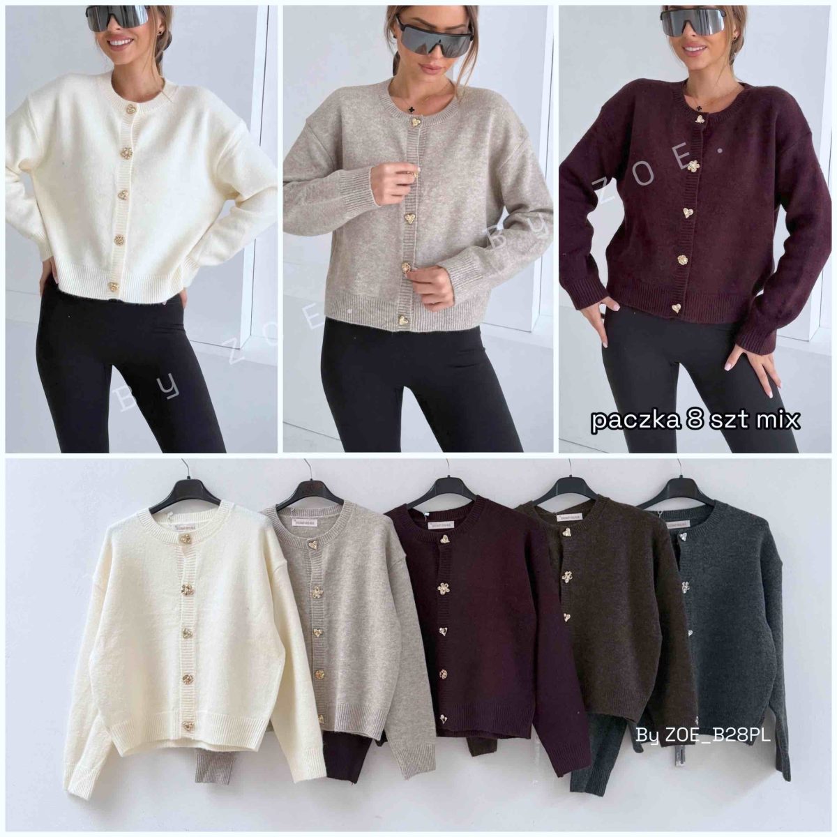 Swetry damskie POLSKA _ Size uni_paczka 8szt_mix kolor 6102798