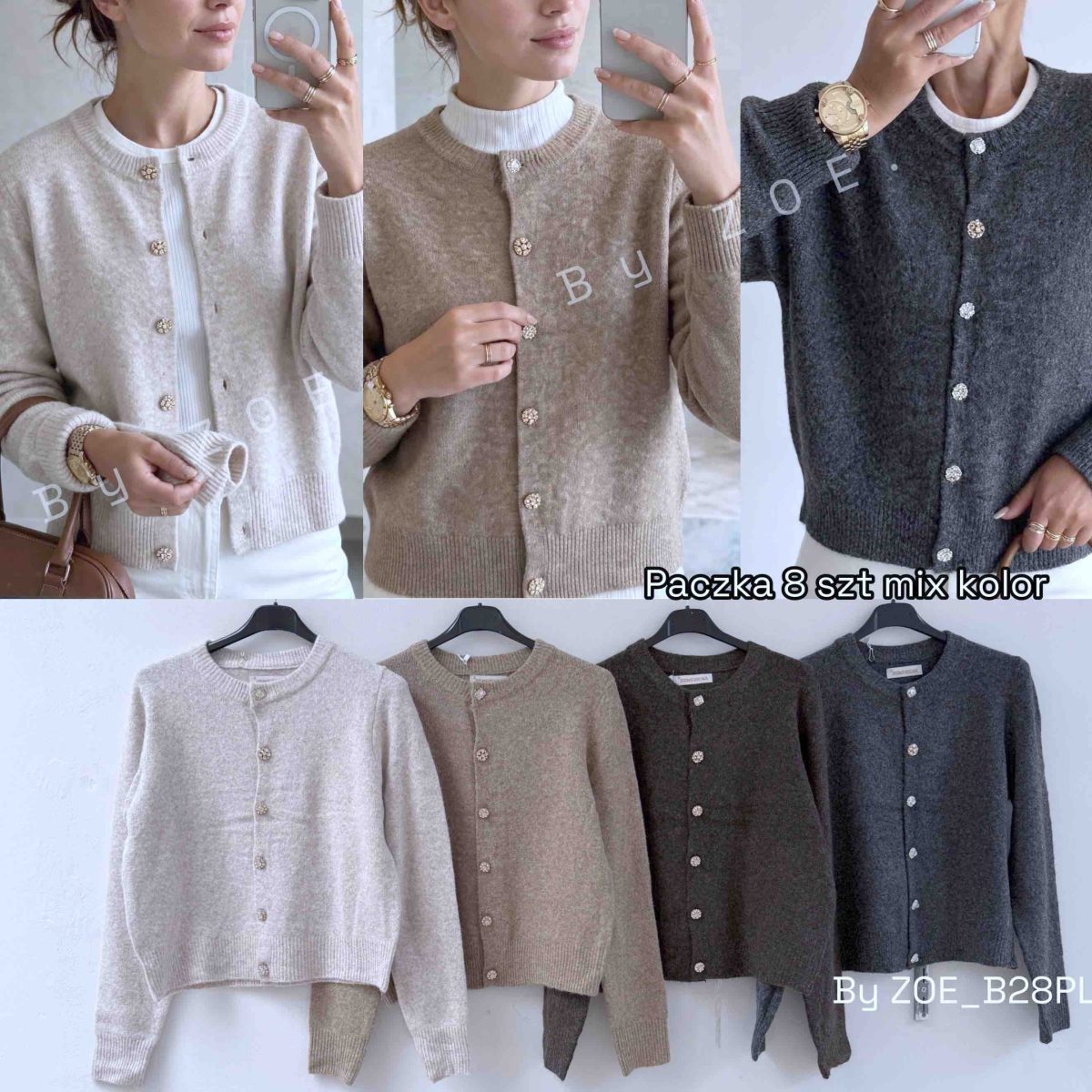 Swetry damskie POLSKA _ Size uni_paczka 8szt_mix kolor 6102800