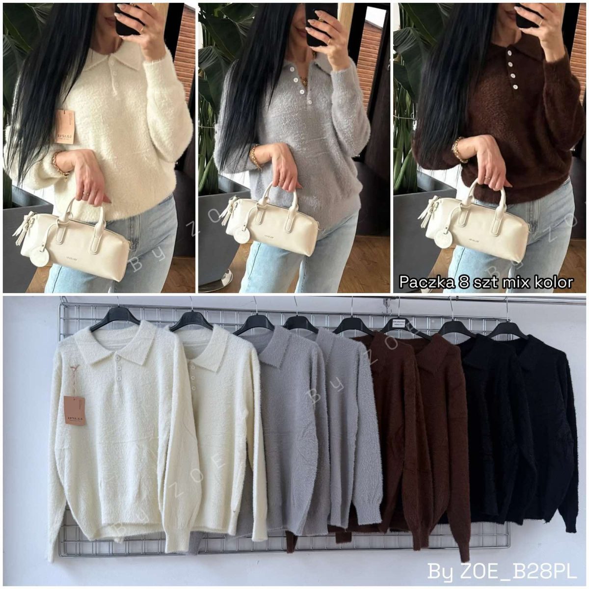 Swetry damskie POLSKA _ Size uni_paczka 8szt_mix kolor 6102743