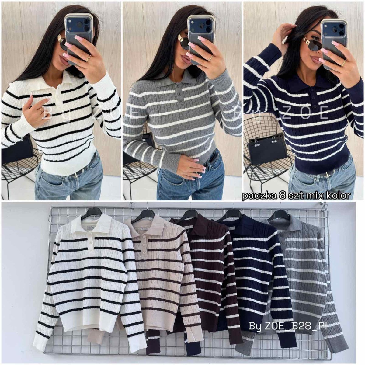 Swetry damskie POLSKA _ Size uni_paczka 8szt_mix kolor 6102745