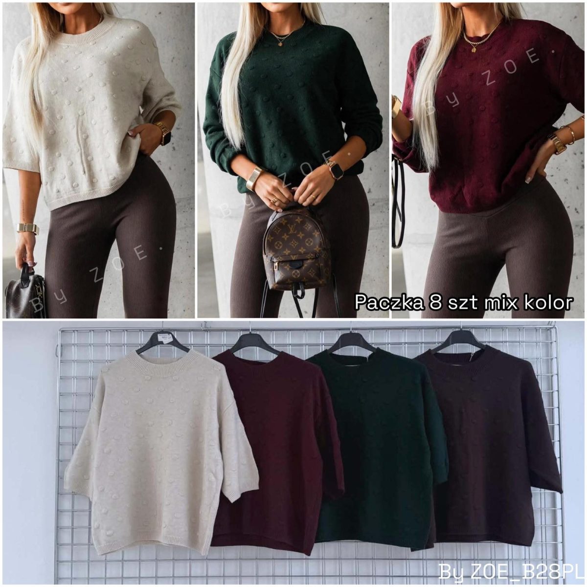 Swetry damskie POLSKA _ Size uni_paczka 6szt_mix kolor 6102755