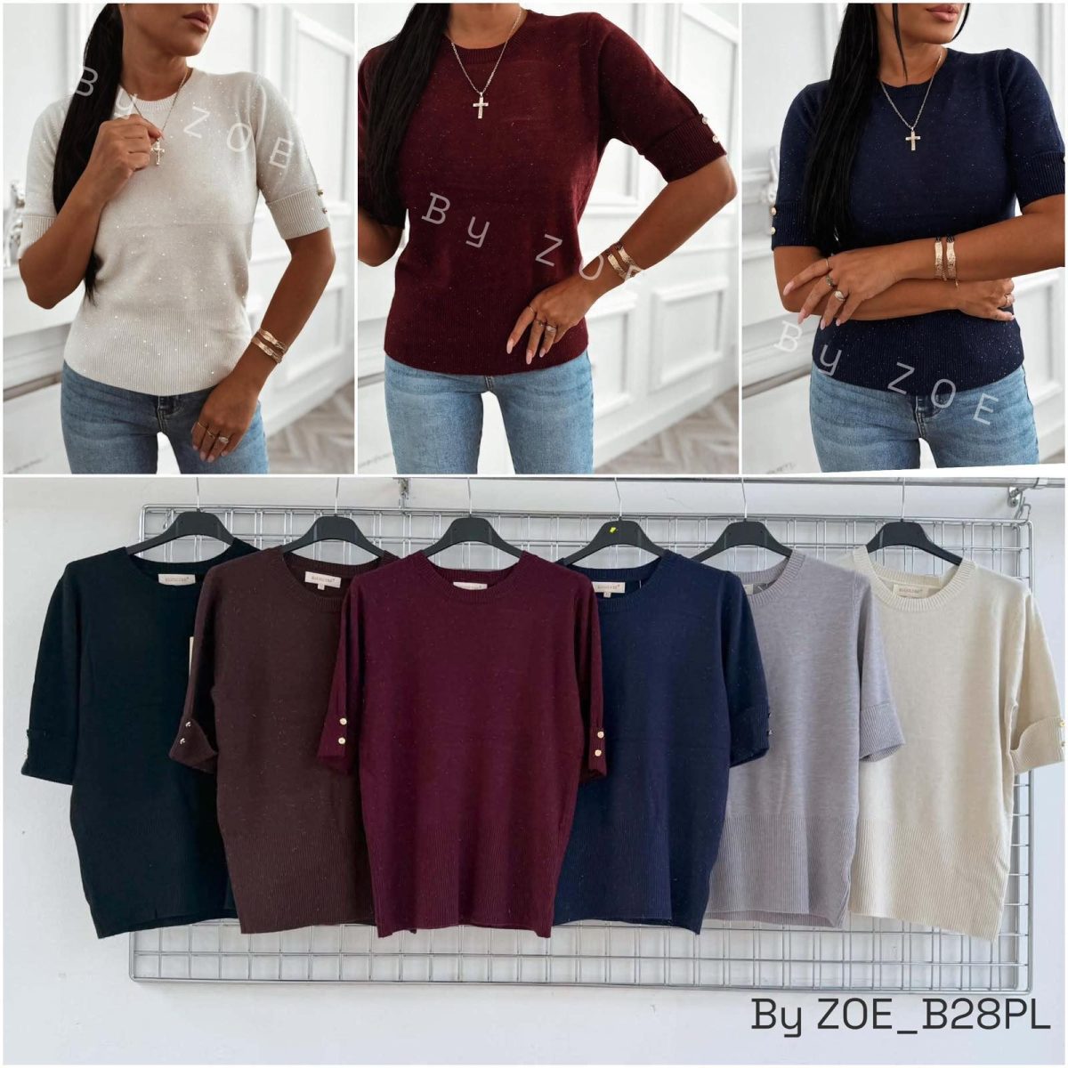 Swetry damskie POLSKA _ Size uni_paczka 6szt_mix kolor 6102766