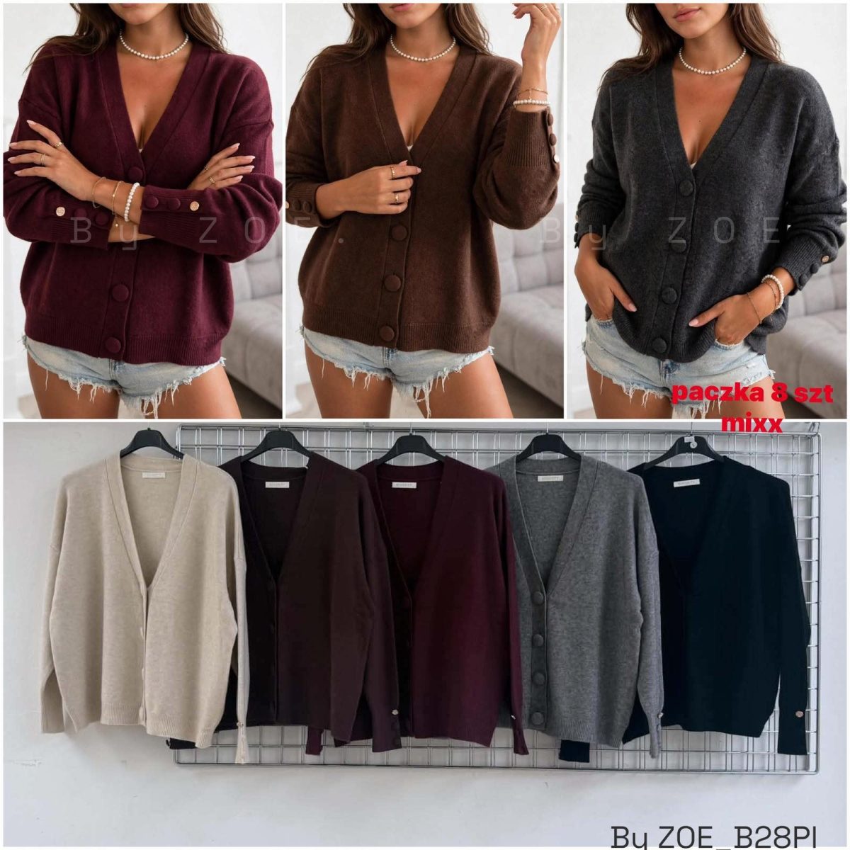Swetry damskie POLSKA _ Size uni_paczka 8szt_mix kolor 6102782