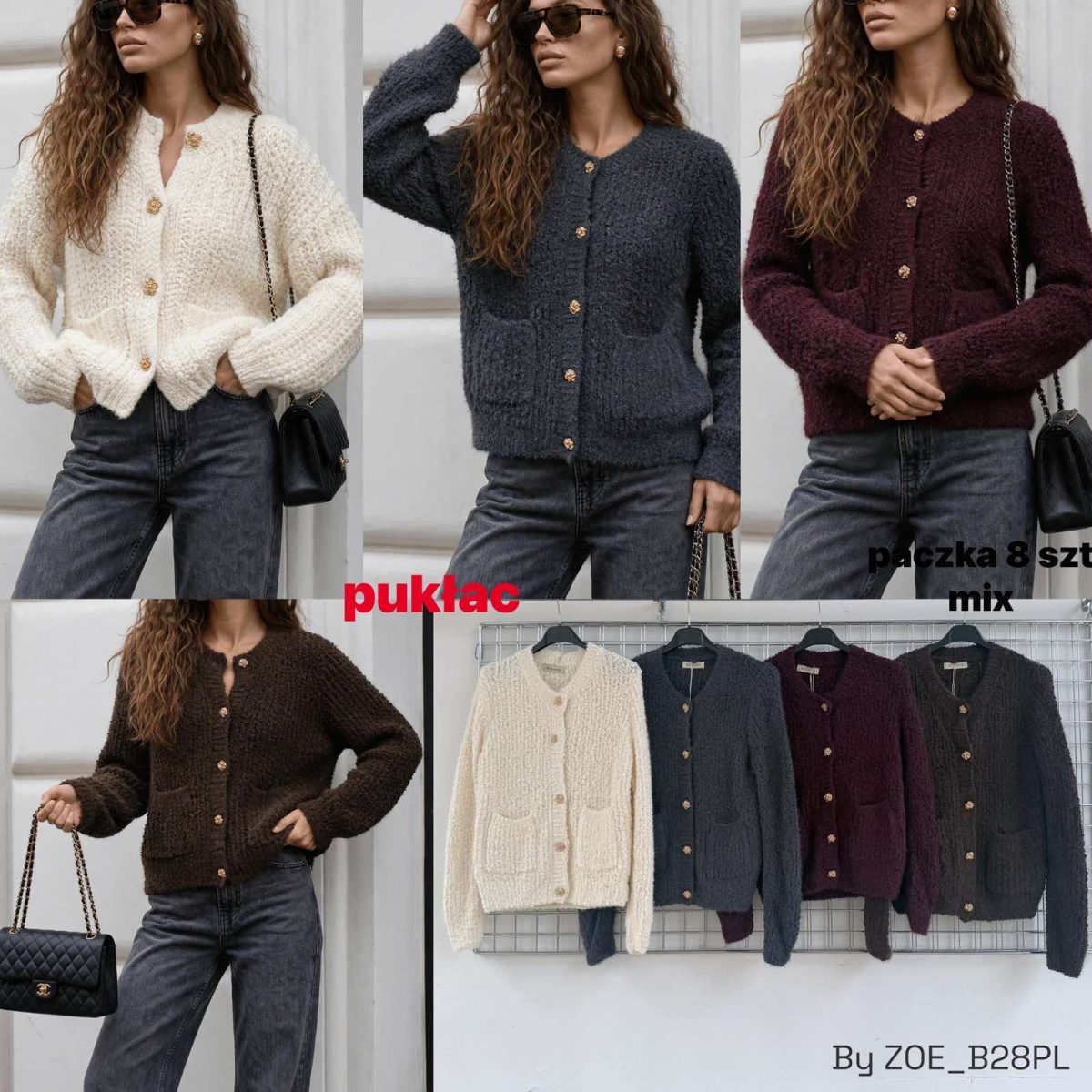 Swetry damskie POLSKA _ Size uni_paczka 8szt_mix kolor 6102789