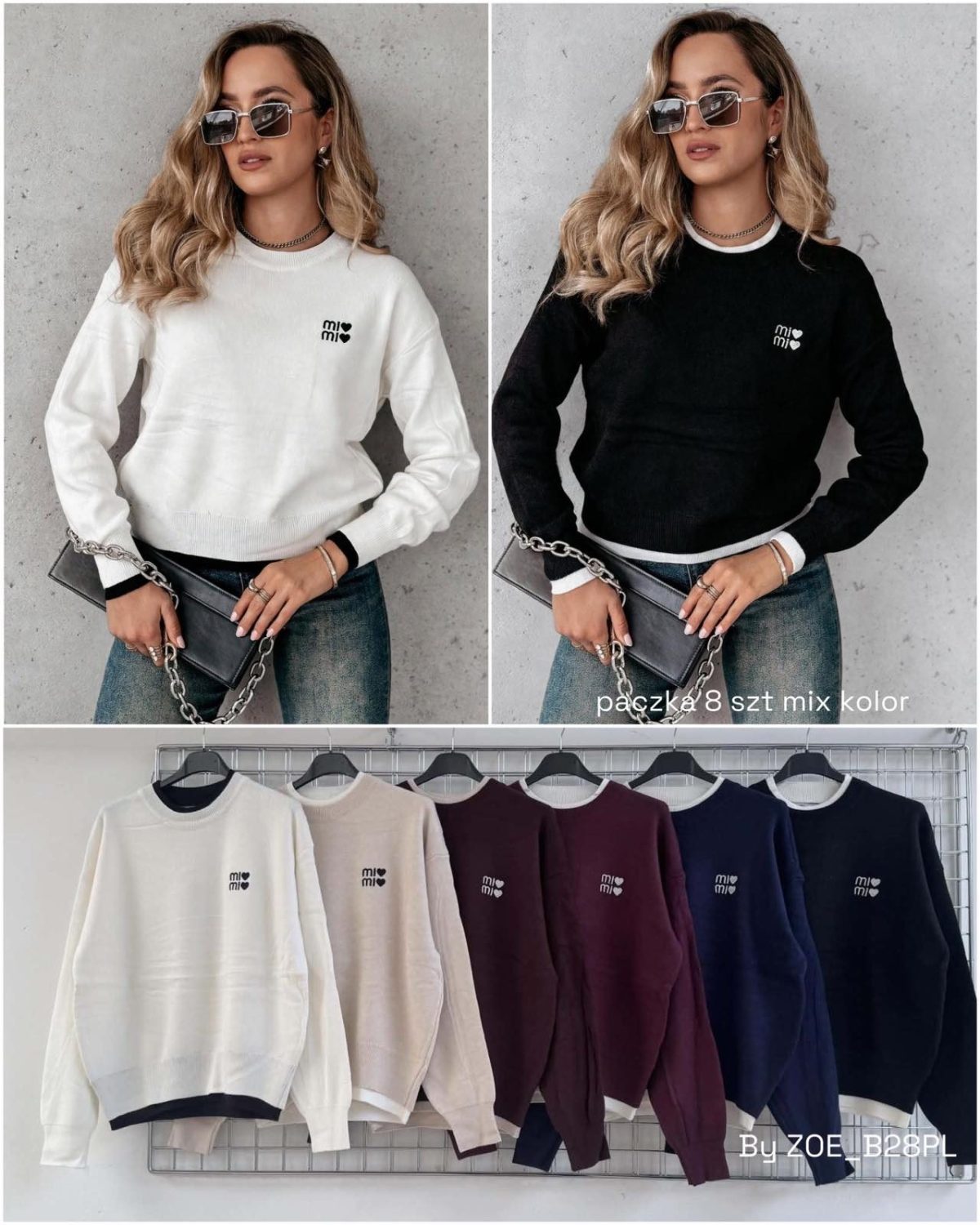 Swetry damskie POLSKA _ Size uni_paczka 8szt_mix kolor 6891968