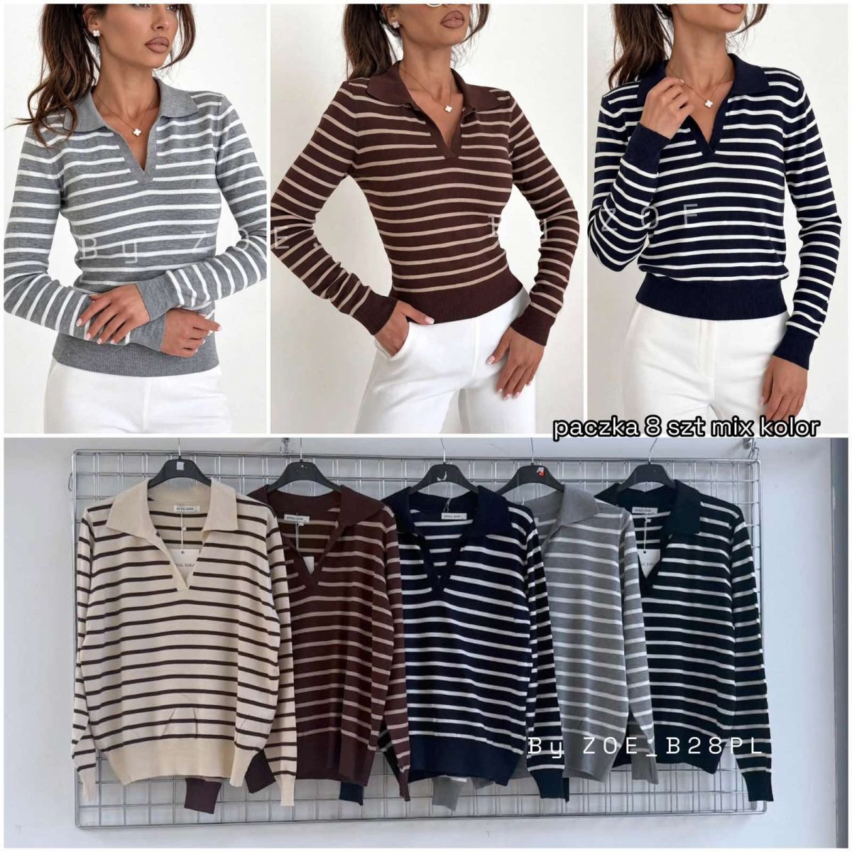 Swetry damskie POLSKA _ Size uni_paczka 8szt_mix kolor 6891979