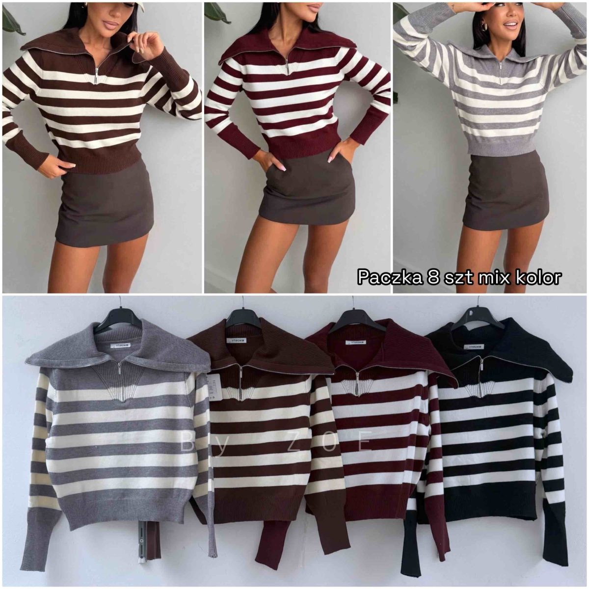 Swetry damskie POLSKA _ Size uni_paczka 8szt_mix kolor 6891984