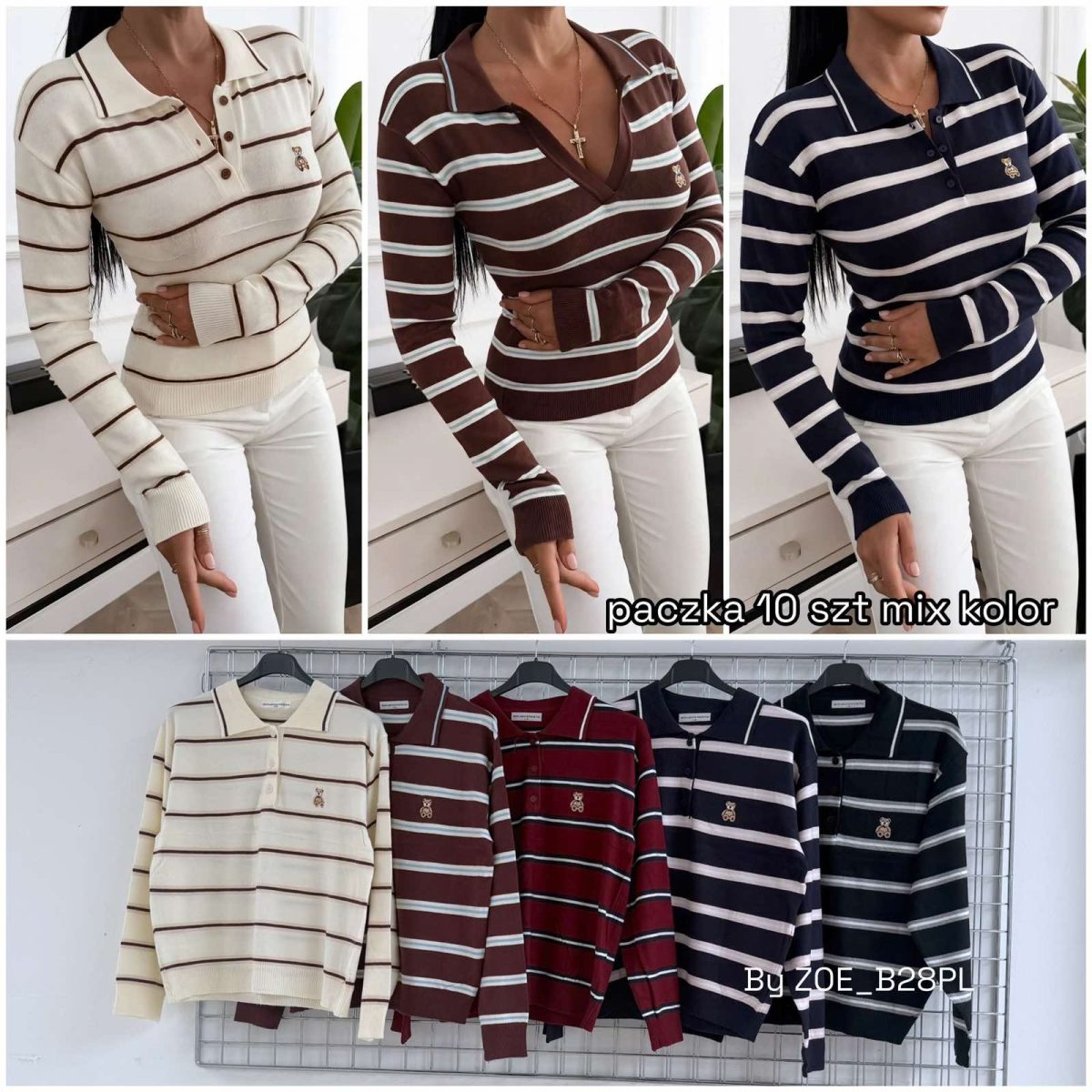 Swetry damskie POLSKA _ Size uni_paczka 10szt_mix kolor 6891987